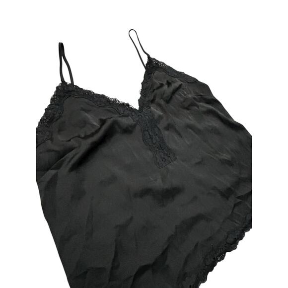 Forever 21 Women’s Glam Black Lace Trim Cami Tank Top Size Large - Picture 2 of 4